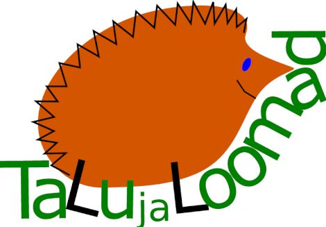 Joonistatud pruun siil naeratava suuga