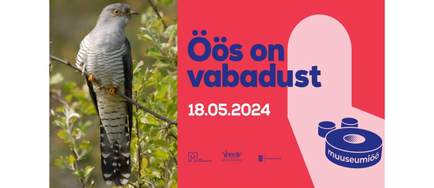 Vasakul on foto käost, paremal muuseumiöö tekst ja disain