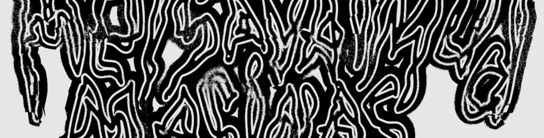 Mustvalge abstraktne joonistus on osa näituse visuaalist