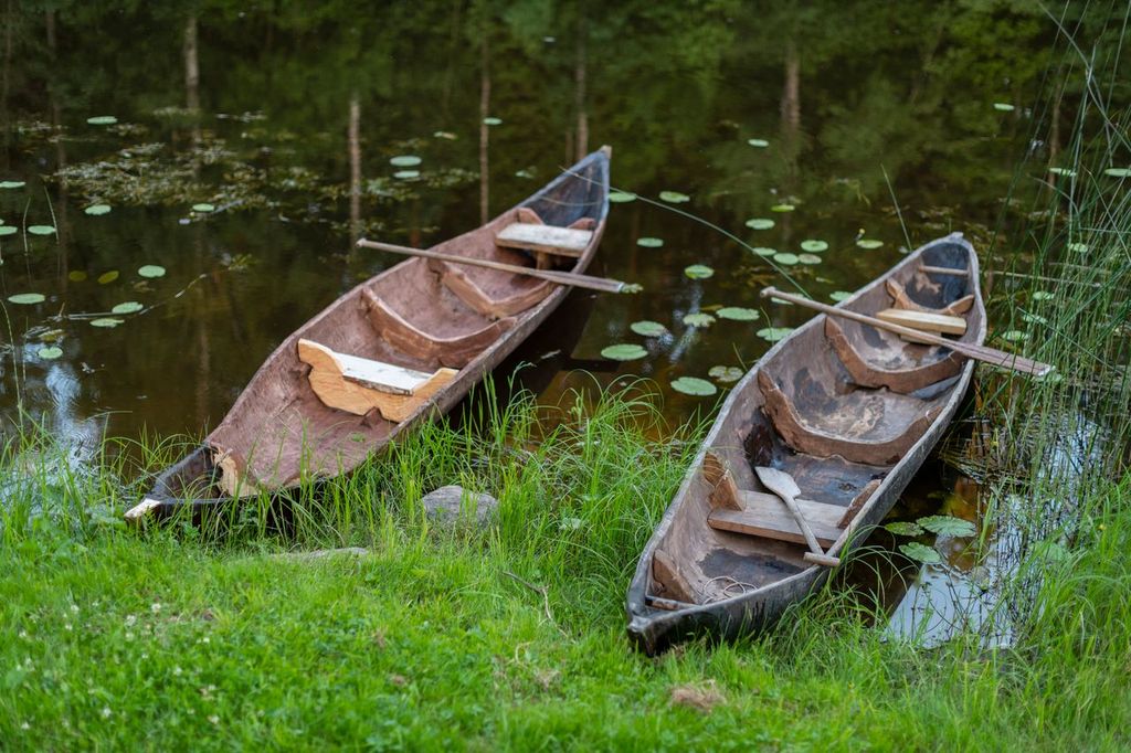 Ühepuupaadid jõe ääres