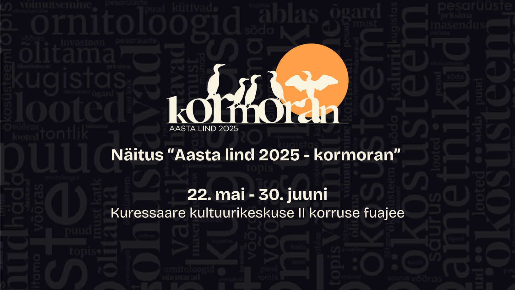 Mustal taustal on aasta lind 2025 logo ja tekstid
