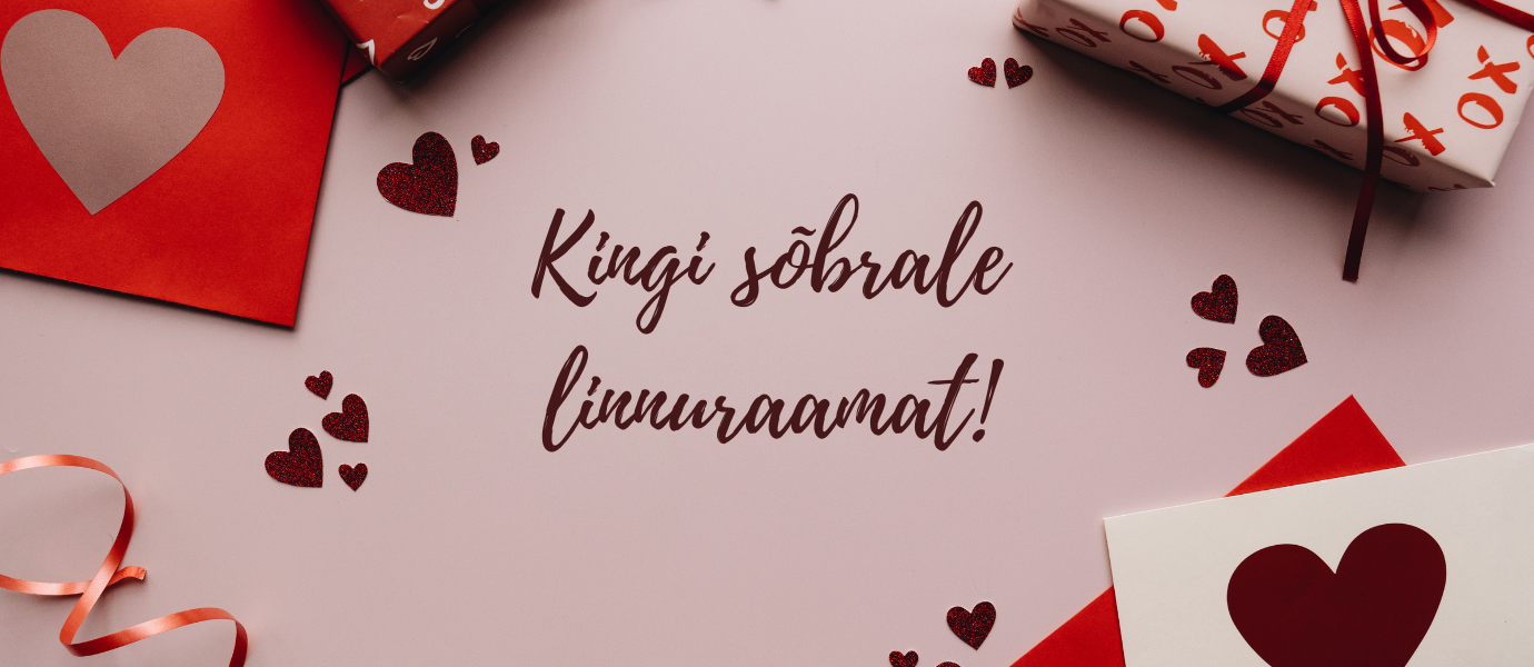 Roosal taustal on punased südamed, kaks kingipakki ja mõned südametega kaardid.