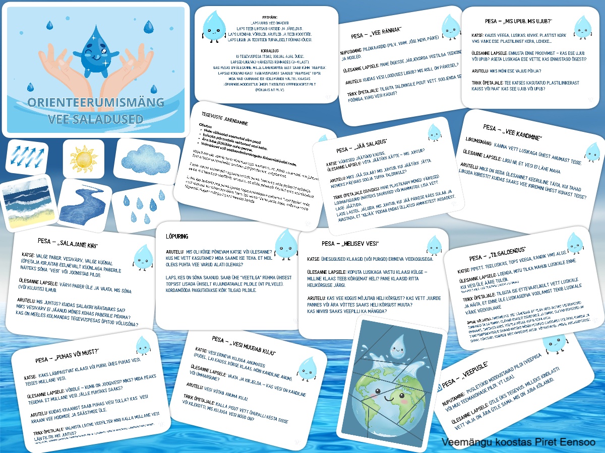 Kollaaž orienteerumismängu ülesandekaartidest