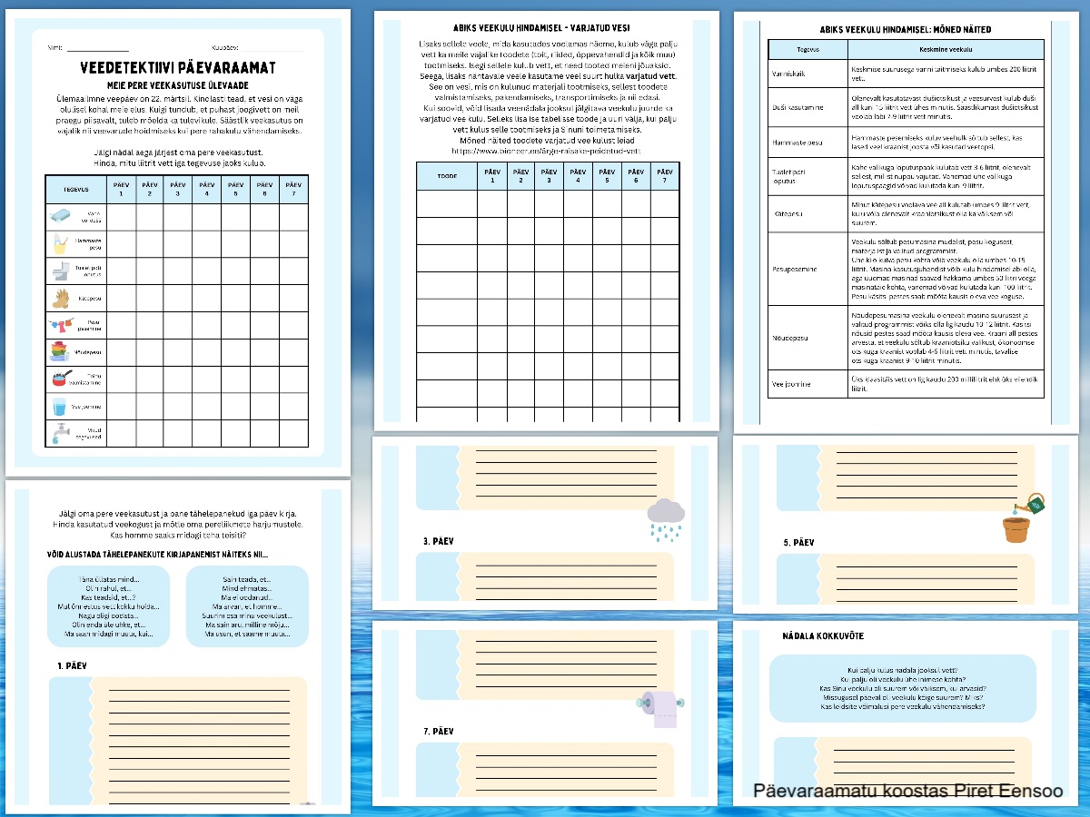 Kollaaž päevaraamatu lehtedest